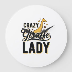 Crazy Giraffe Dames Vintage Gravure Shirt Ontwerp  Grote Klok