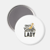 Crazy Giraffe Dames Vintage Gravure Shirt Ontwerp  Magneet (Voorkant / Achterkant)