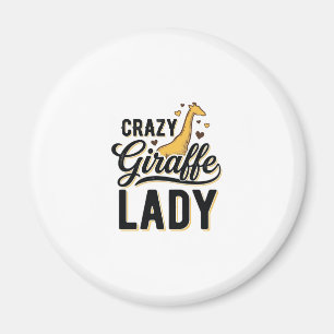 Crazy Giraffe Dames Vintage Gravure Shirt Ontwerp Magneet