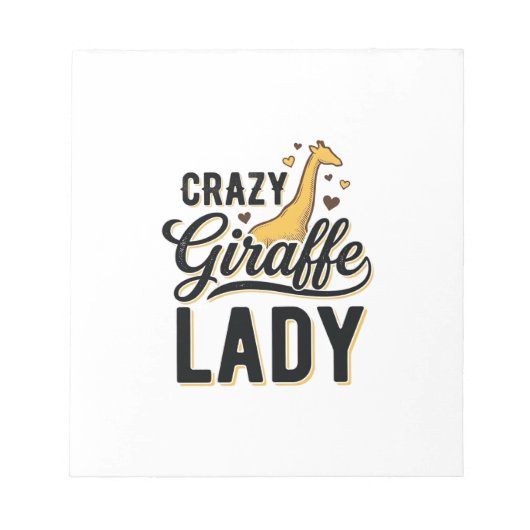 Crazy Giraffe Dames Vintage Gravure Shirt Ontwerp  Notitieblok (Voorkant)