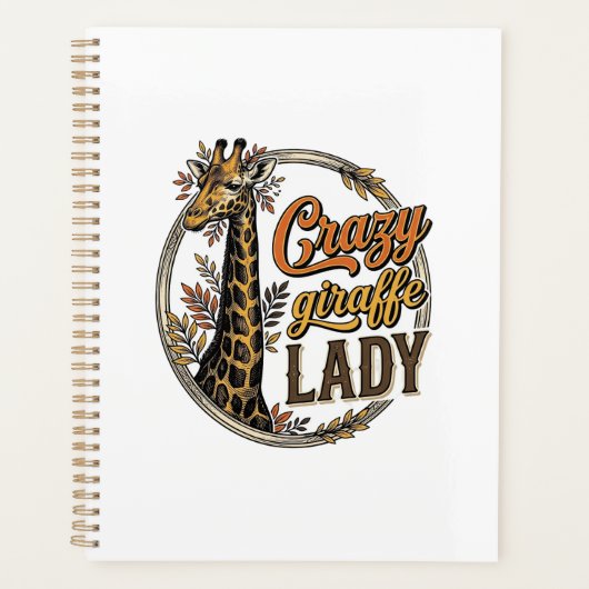 Crazy Giraffe Dames Vintage Gravure Shirt Ontwerp_ Planner (Voorkant)