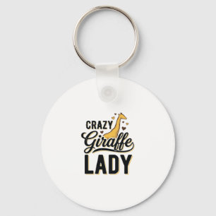 Crazy Giraffe Dames Vintage Gravure Shirt Ontwerp Sleutelhanger