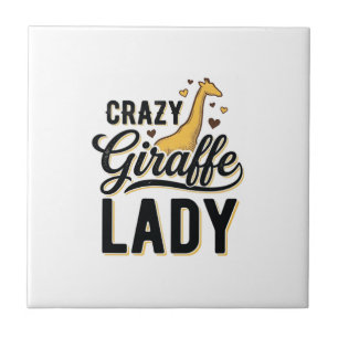 Crazy Giraffe Dames Vintage Gravure Shirt Ontwerp  Tegeltje