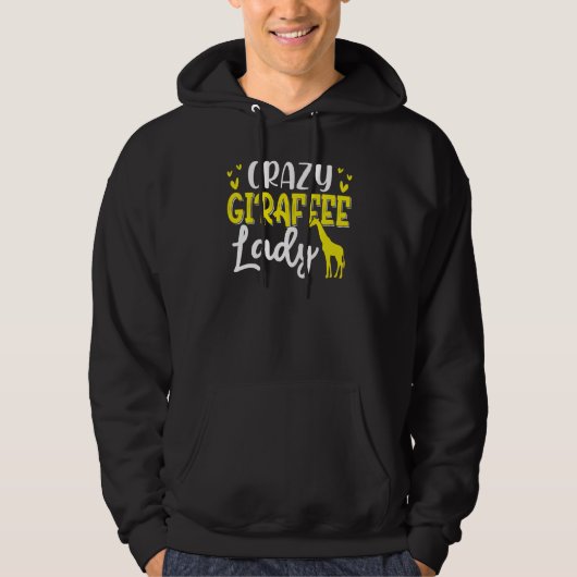 Crazy Giraffe Lady Funny Giraffe Lover Hoodie (Voorkant)