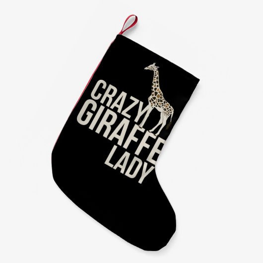 Crazy Giraffe Lady Kleine Kerstsok (Voorkant (Hangend))