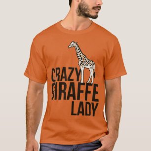 Crazy Giraffe Lady schattige giraffes T-shirt