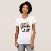 Crazy Giraffe Lady Vintage Gravure Shirt Ontwerp (Voorkant volledig)