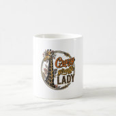 Crazy Giraffe Lady Vintage Gravure Shirt Ontwerp_ Koffiemok (Center)