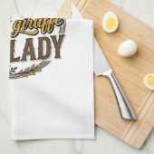 Crazy Giraffe Lady Vintage Gravure Shirt Ontwerp_ Theedoek (Quarter Fold)