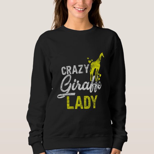 Crazy Giraffe Lady Zoo Keeper Girls Vrouwen Trui (Voorkant)