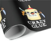Crazy Glue Funny Super Glue Pun Dark BG Cadeaupapier (Rol Hoek)