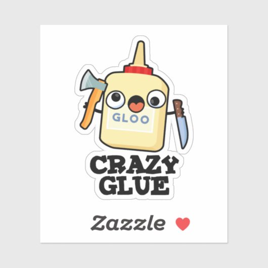 Crazy Glue Funny Super Glue Sticker (Vel)