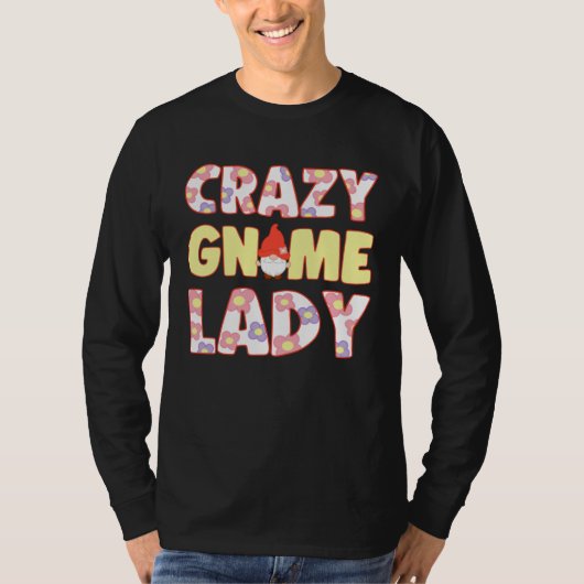 Crazy Gnome Lady With Elf Garden Miniature T-shirt (Voorkant)