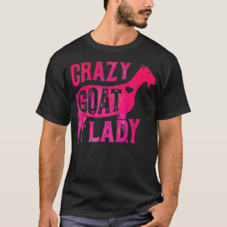 Crazy Goat Lady Funny Girls Women Farmer Farm Love T-shirt