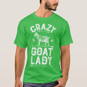 Crazy Goat Lady Funny Goats Lovers Boerderij Farme T-shirt