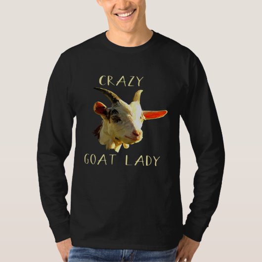 Crazy Goat Lady Funny T-shirt (Voorkant)