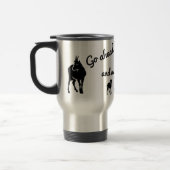 "Crazy goat Lady"-geitensilhouettes voor geitenlie Reisbeker (Links)