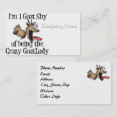Crazy Goat Lady GetYerGoat Visitekaartje (Voorkant / Achterkant)