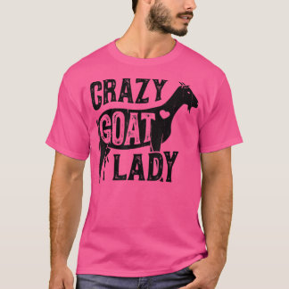 Crazy Goat Lady Girls Women Farmer Boerderij Anima T-shirt