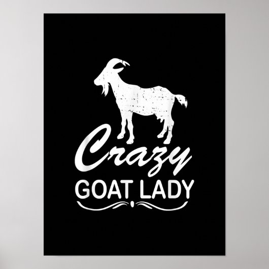Crazy Goat Lady Shirt Geit, Geitenboer Gift Poster (Voorkant)
