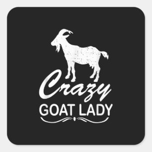 Crazy Goat Lady Shirt Geit, Geitenboer Gift Vierkante Sticker