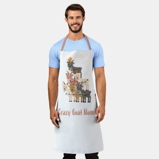 Crazy Goat Mam Kerstgeiten Schort (Gedragen)