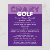 Crazy Golf Slogan, Mini Golfbaan Adverteren Flyer (Voorkant)