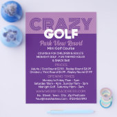Crazy Golf Slogan, Mini Golfbaan Adverteren Flyer (Enkel)