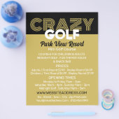 Crazy Golf Slogan, Mini Golfbaan Adverteren Flyer (Enkel)