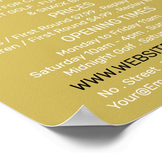 Crazy Golf Slogan, Mini Golfbaan Adverteren Poster (Hoek)