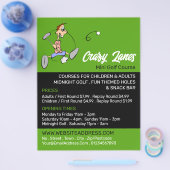 Crazy Golfer, Minigolfbaan Adverteren Flyer (Enkel)