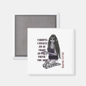 Crazy Gothic Meisje Magneet (Voorkant / Achterkant)