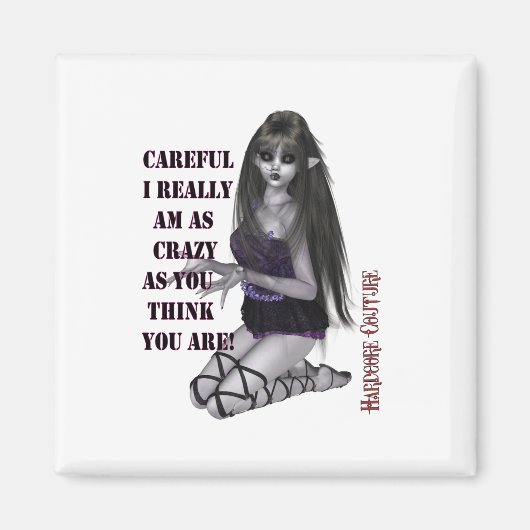 Crazy Gothic Meisje Magneet (Voorkant)