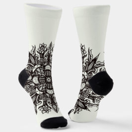 Crazy gothic zwart-wit coole psychedelic sokken