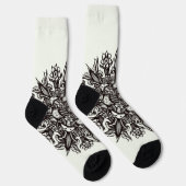 Crazy gothic zwart-wit coole psychedelic sokken (Rechts)