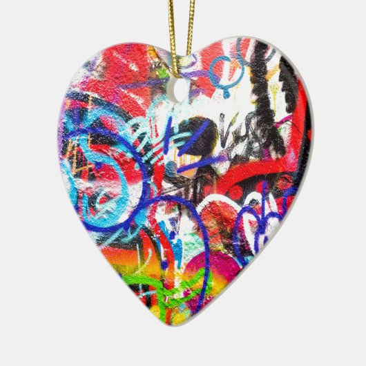 Crazy Graffiti Keramisch Ornament (Links)