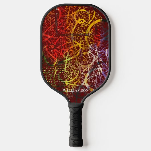 Crazy Graffiti Pollak op zoek Dark Red Pickleball Paddle (Voorkant)