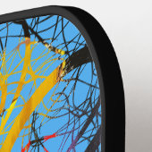 Crazy Graffiti Pollak op zoek lichtblauw Pickleball Paddle (Links Detail)