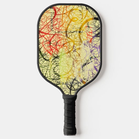 Crazy Graffiti Pollak op zoek lichtgeel Pickleball Paddle (Voorkant)