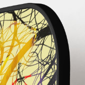 Crazy Graffiti Pollak op zoek lichtgeel Pickleball Paddle (Links Detail)