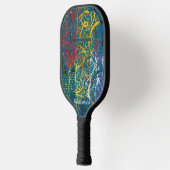 Crazy Graffiti Pollak op zoek Slate Blue Pickleball Paddle (Links)