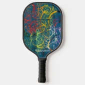 Crazy Graffiti Pollak op zoek Slate Blue Pickleball Paddle (Achterkant)