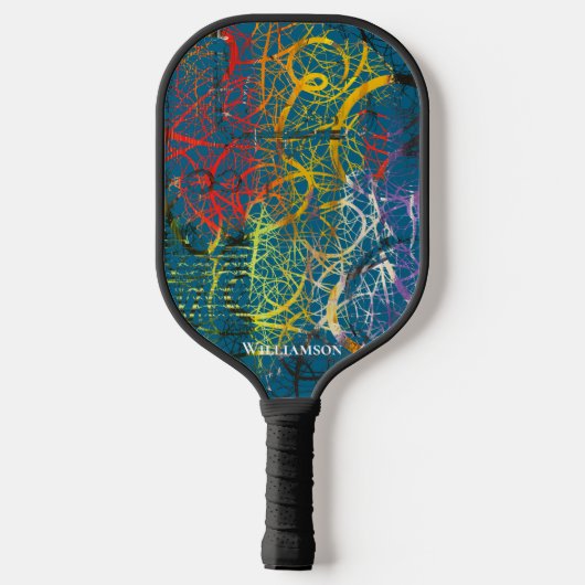 Crazy Graffiti Pollak op zoek Slate Blue Pickleball Paddle (Achterkant)