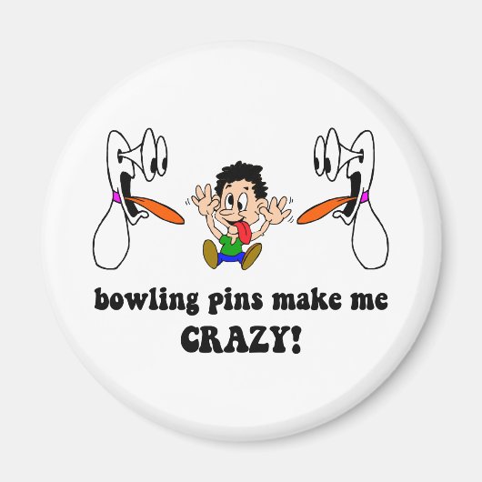 Crazy grappig bowlen magneet (Voorkant)