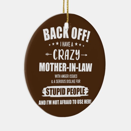 Crazy grappige schoonmoeder van dochter in de wet keramisch ornament (Rechts)