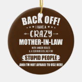 Crazy grappige schoonmoeder van dochter in de wet keramisch ornament (Voorkant)