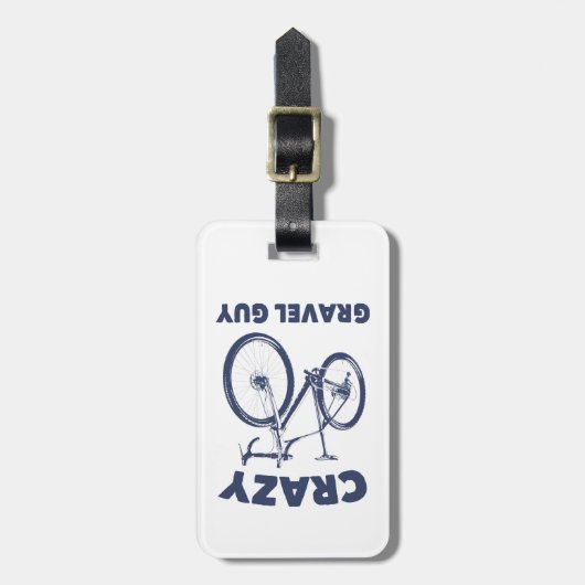 Crazy Gravel Guy Cycling Bagagelabel (Voorkant verticaal)
