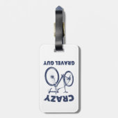 Crazy Gravel Guy Cycling Bagagelabel (Achterkant verticaal)