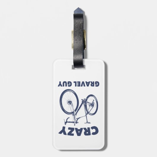 Crazy Gravel Guy Cycling Bagagelabel (Achterkant verticaal)