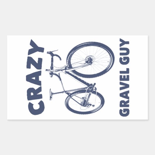 Crazy Gravel Guy Cycling Rechthoekige Sticker (Voorkant)